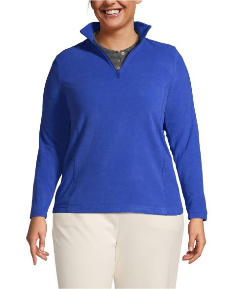 Женские свитеры Lands' End Plus Size Thermacheck 100 Fleece Quarter Zip Pullover Top
