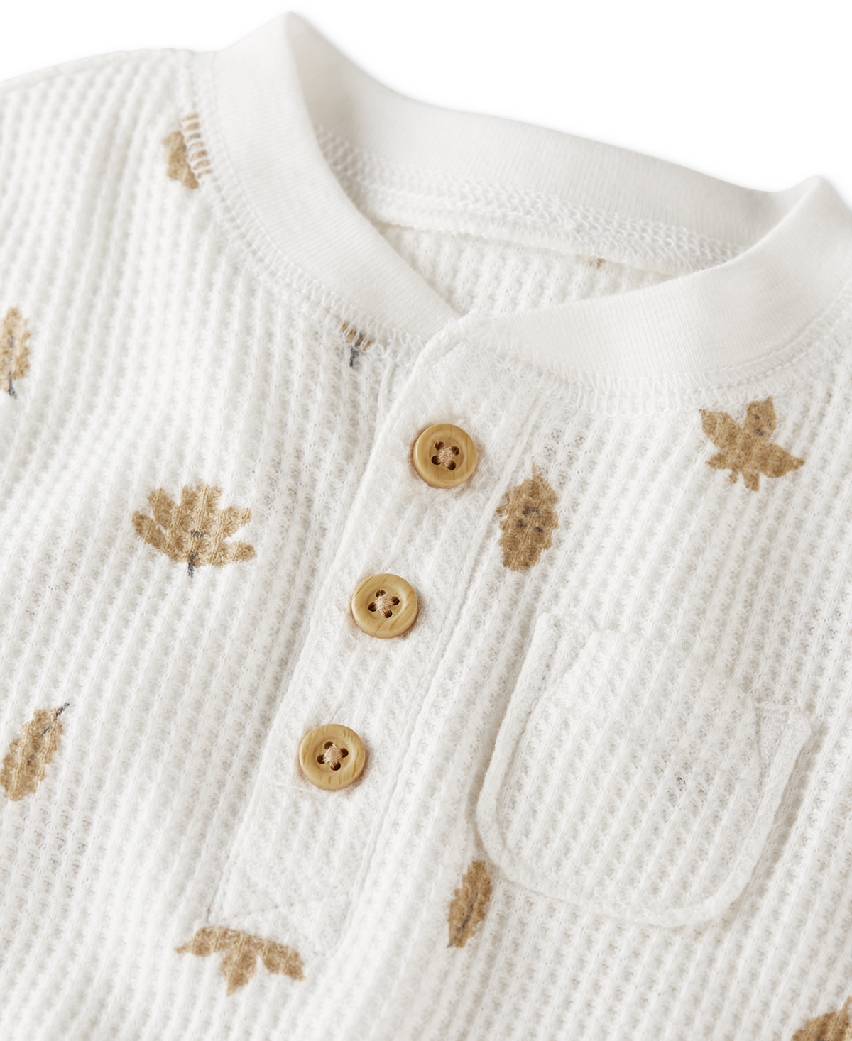 Little Planet by Carter's Baby Waffle-Knit Leaves-Print Top & Pants, 2 Piece Set