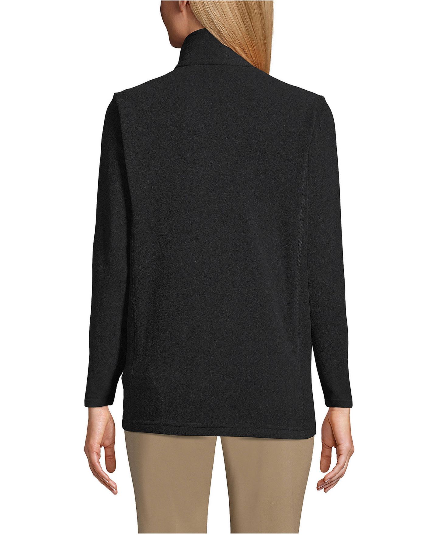Женская куртка Lands' End Thermacheck 100 Fleece, цвет: Чёрный — фото 2