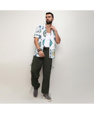 Men's Chalk White Mesh Aztec Shirt