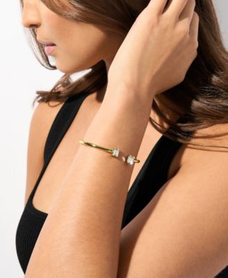 Brass Baguette Flex Bangle Bracelet