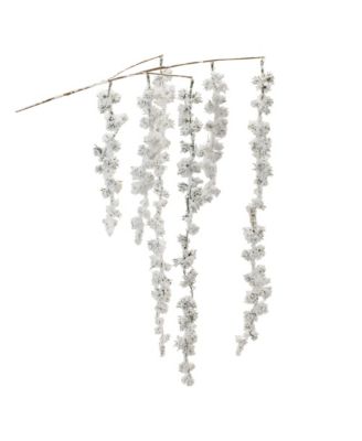 Set of 2 Snowy Hanging Berry Branches – Perfect for Winter and Holiday Decor