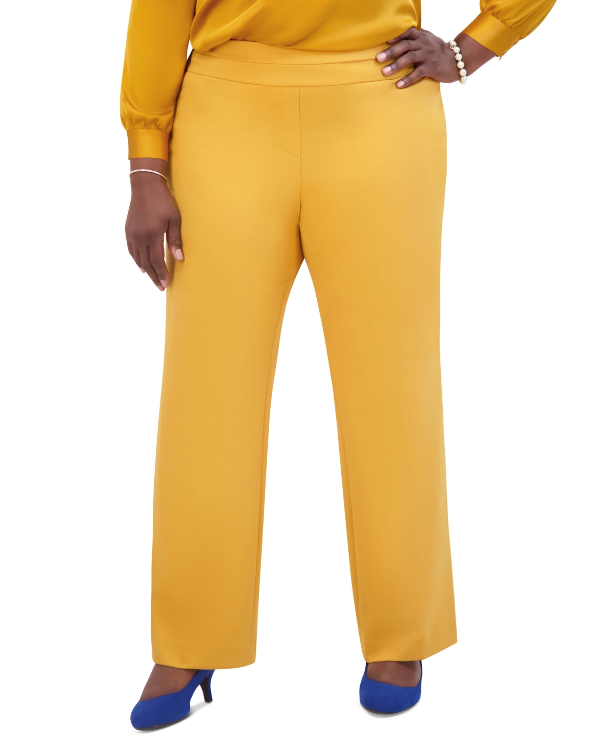 Kasper Plus Size & Women's Seamed-Waist Pull-On Pants