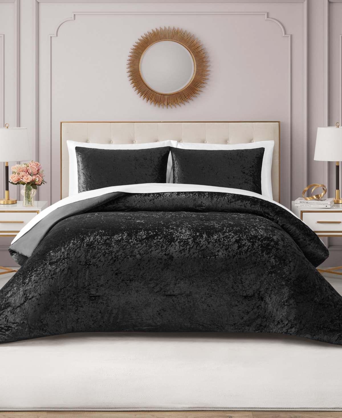 Juicy Couture Crushed Velvet 3-Pc. Comforter Set