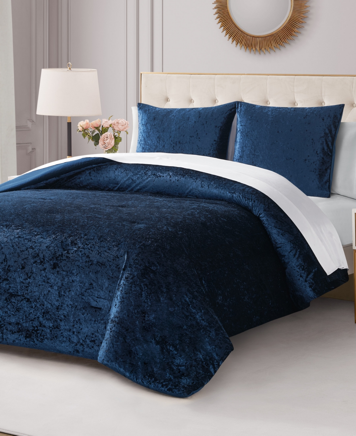 Juicy Couture Crushed Velvet 3-pc. Comforter Set, Full/queen In Black