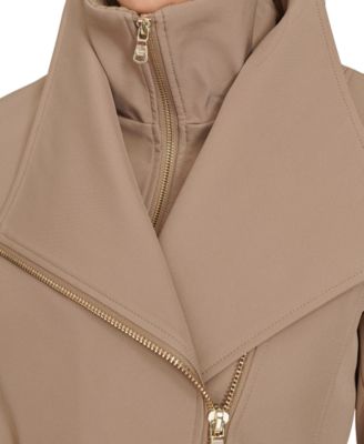 Petite Belted Long-Sleeve Wrap Coat