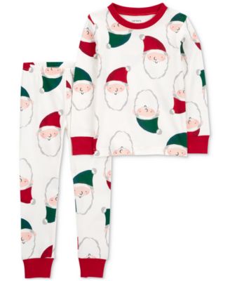 Toddler 2-Pc. Santa Face Snug-Fit Cotton Pajamas