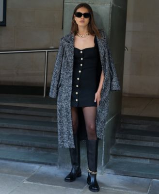 Women's Structured Button-Front Mini Dress