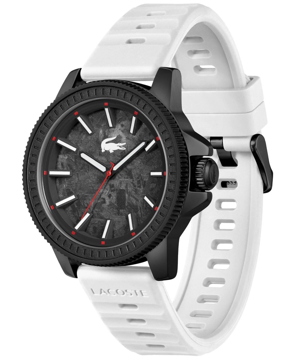 Lacoste Men's Highkey White Silicone Strap Watch 43mm In White