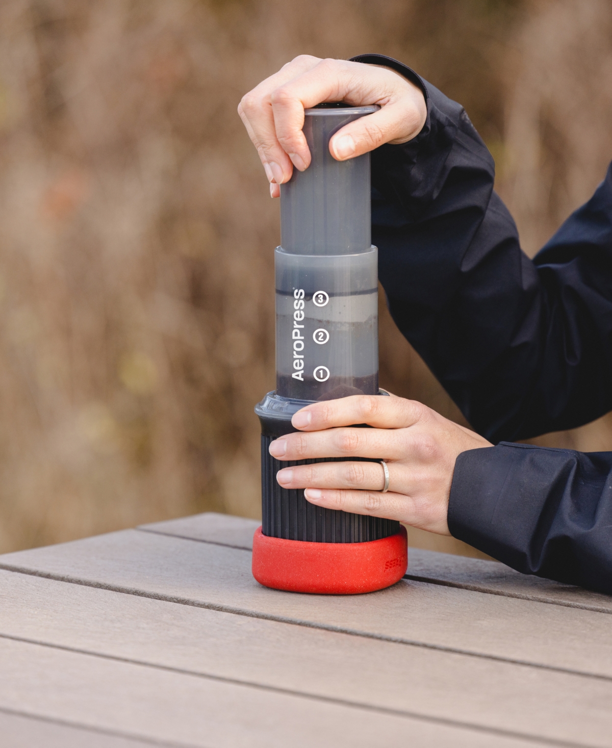 Aeropress 3-in-1 Technology Single-cup Travel Coffee Maker In Gray