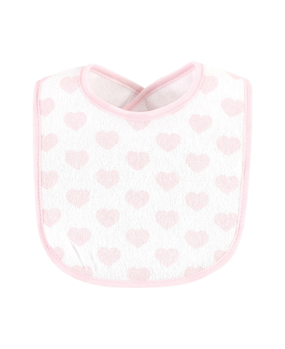 Hudson Baby Infant Girl Fiber Filled Drooler Bibs 3pk, Grandmas Favorite Heart, One Size