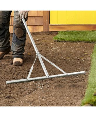 Aluminum Rake with 36 Inch Wide Rake Head and 68 Inch Long Handle