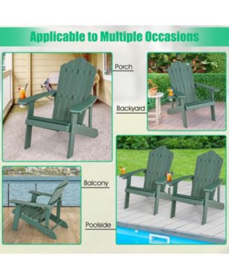 Weather Resistant HIPS Outdoor Adirondack Chair with Cup Holder