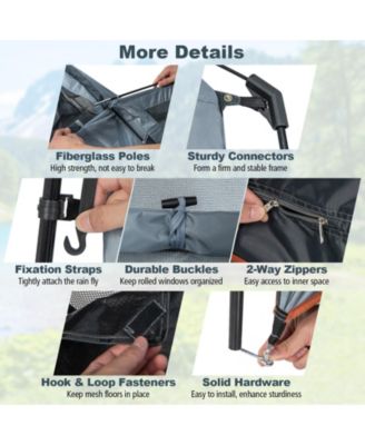 2 Rooms Oversize Privacy Shower Tent with Removable Rain Fly and Inside Pocket