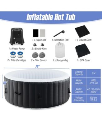 70 Inches Round SPA Pool Hottub with 110/130 Air Jets Electric Heater Pump