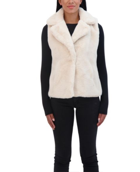 Женские жилеты Sebby Collection Women's Faux Fur Notch Collar Vest