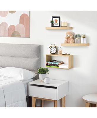 2 Floating Shelves with Invisible Brackets & 1 Rectangular Box