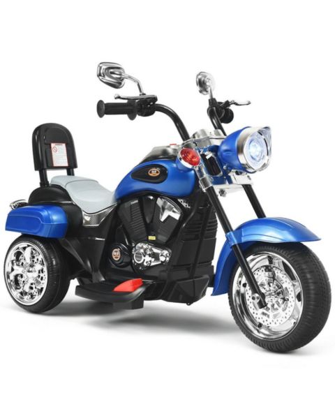 Детская игрушка VEBREDA 3-Wheel Chopper-Style Motorbike, Battery-Operated, Ages 3+, цвет: Синий
