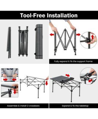 Aluminum Camping Table for 4-6 People with Carry Bag