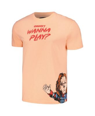 Men's and Women's Orange Chucky Wanna Play T-Shirt