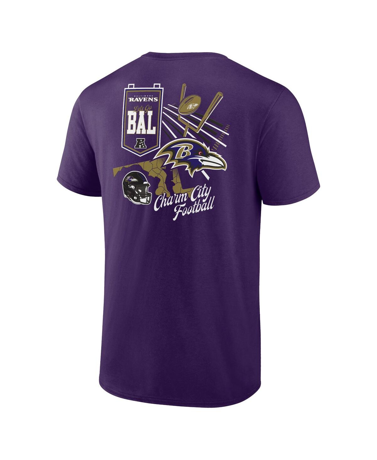 Fanatics Men'sBaltimore Ravens Split Zone T-Shirt - Purple