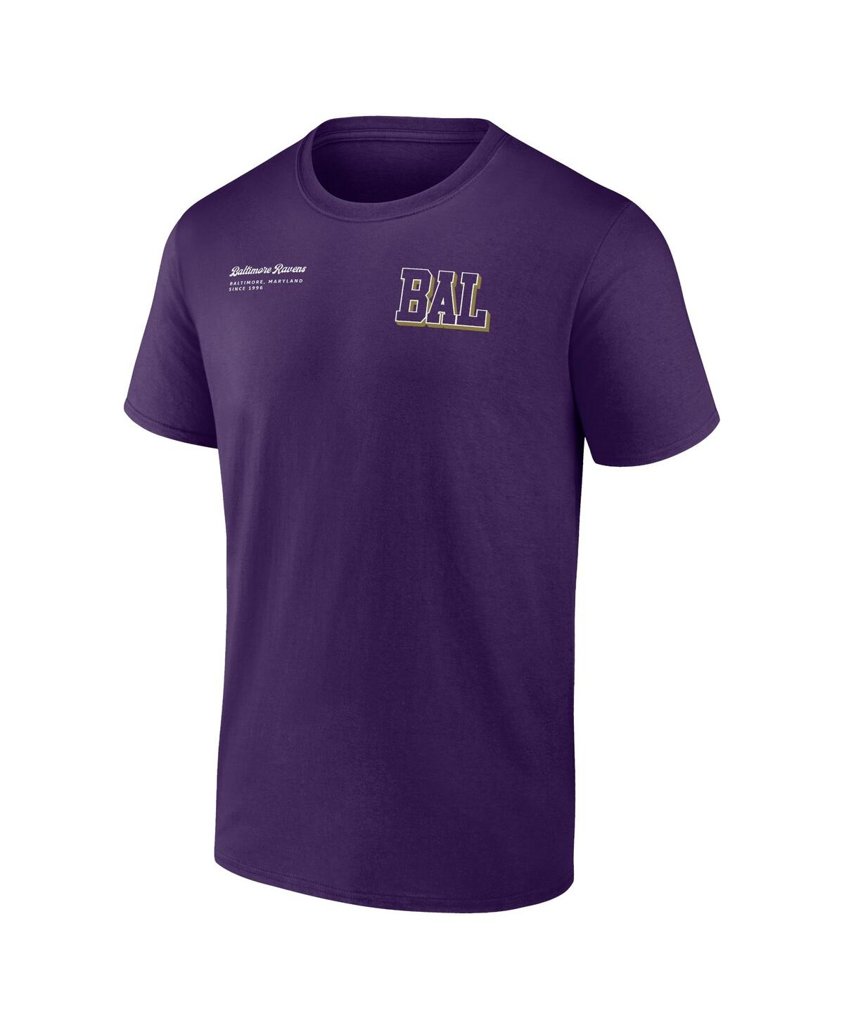 Fanatics Men'sBaltimore Ravens Split Zone T-Shirt - Purple