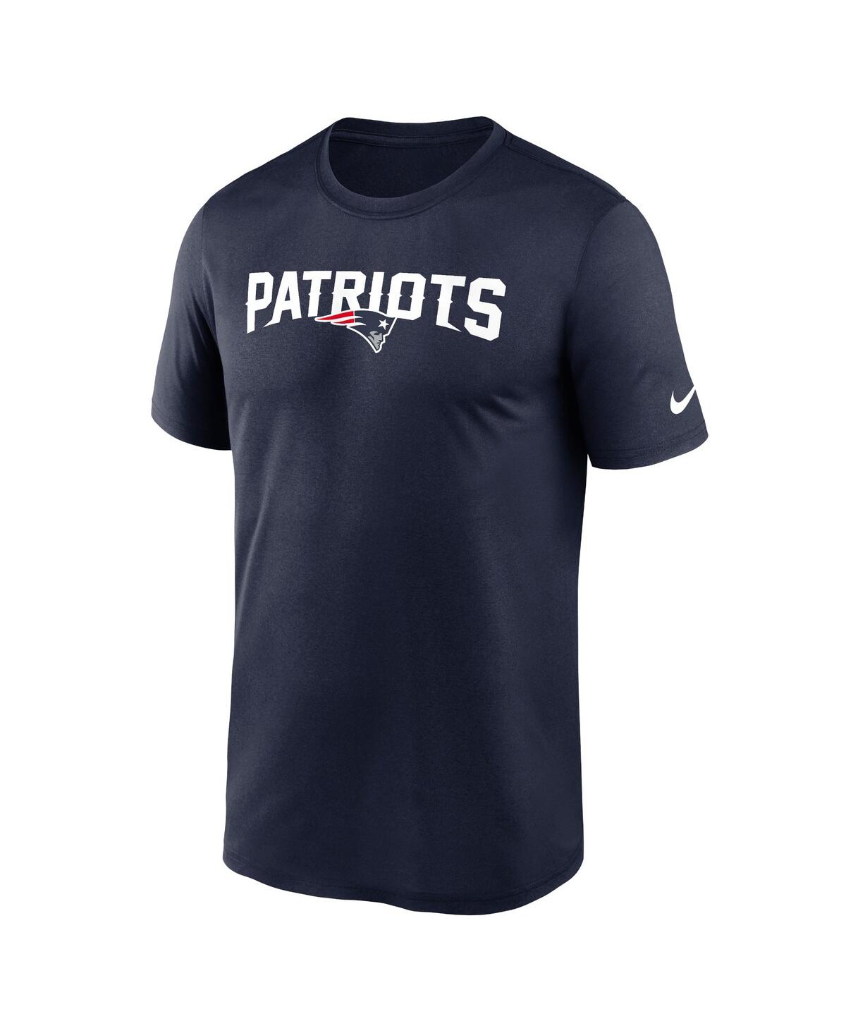 Nike Navy New England Patriots Primetime Wordmark Essential T-shirt In Blue
