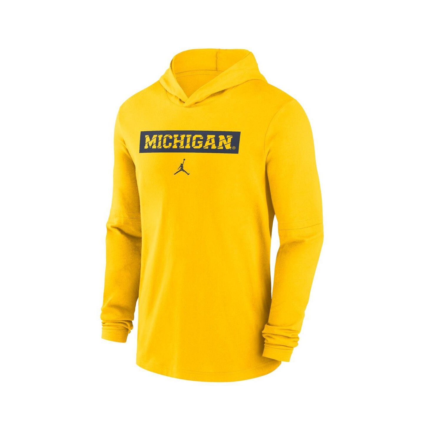 Мужское худи Jordan Maize Michigan Wolverines Sideline Performance Long Sleeve T-Shirt — фото 3
