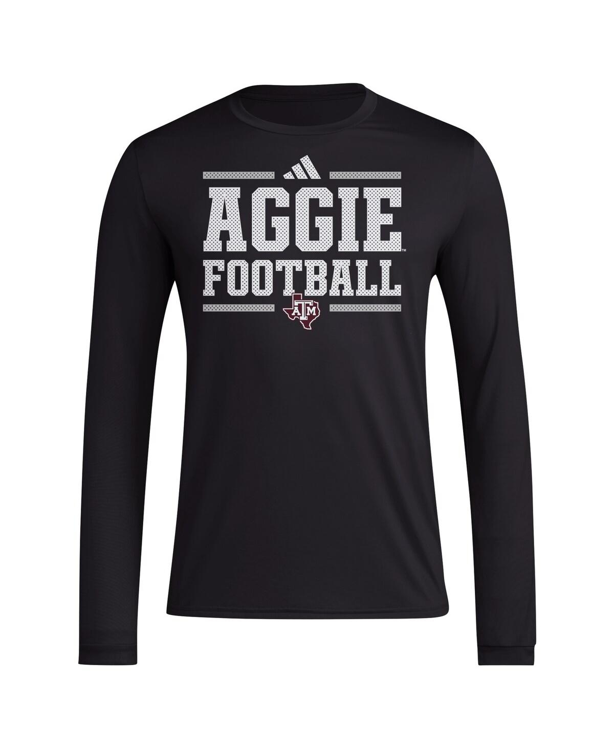 Adidas Men'sTexas A M Aggies Locker Football Pre-Game Aeroready Long Sleeve T-Shirt - Black