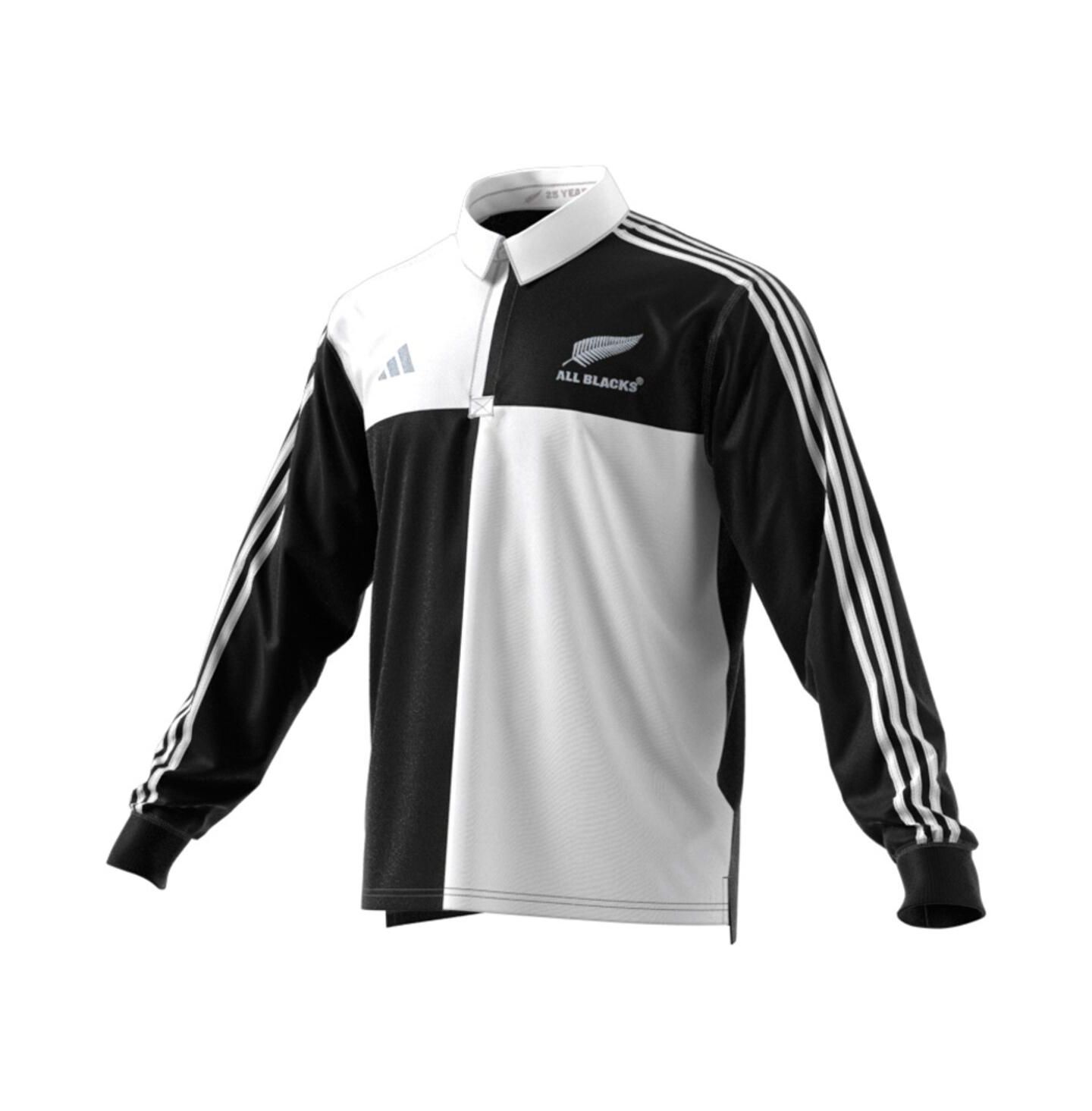 adidas Men's Black New Zealand Rugby 2024/25 Long Sleeve Polo Jersey — фото 2