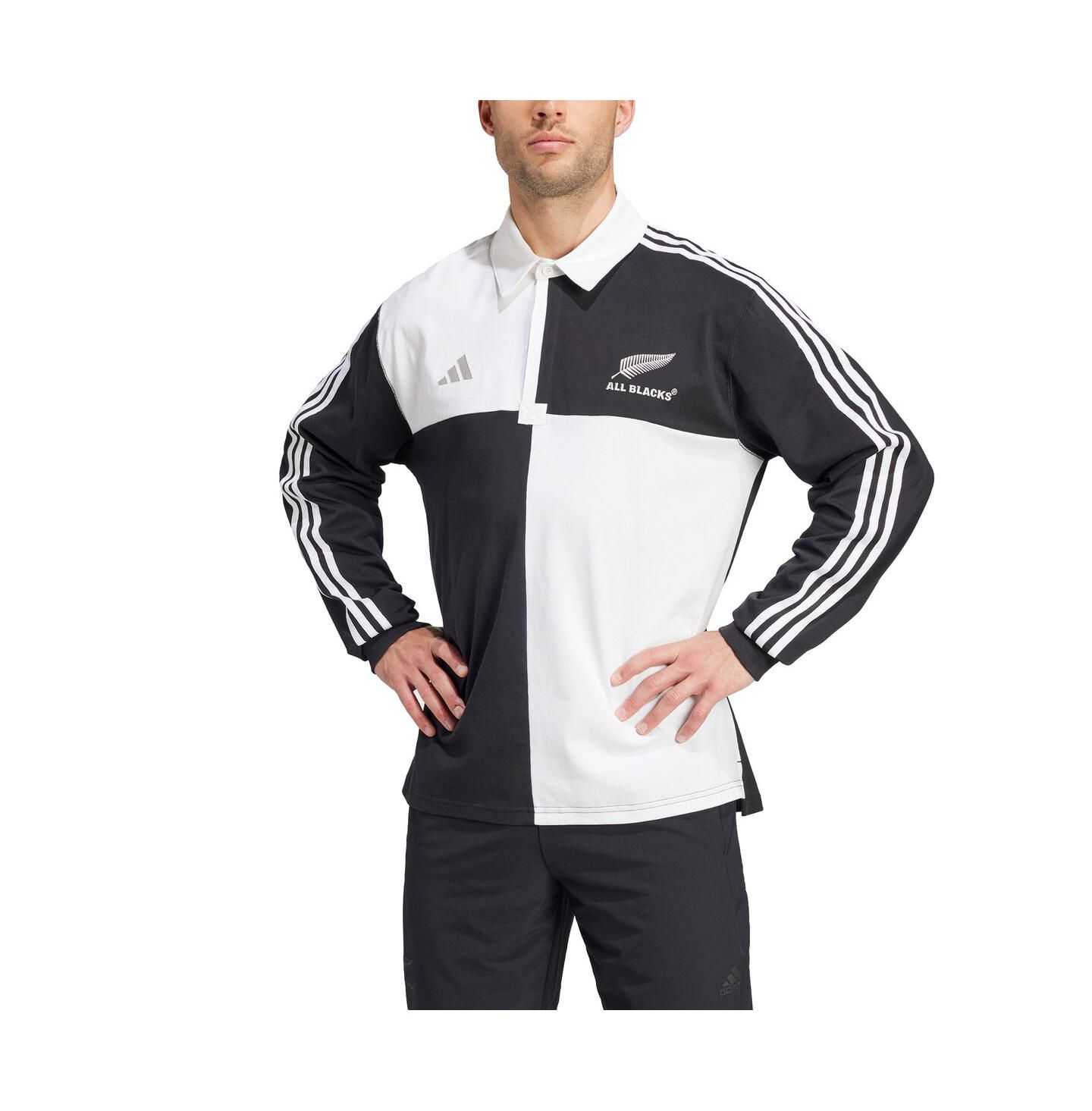 adidas Men's Black New Zealand Rugby 2024/25 Long Sleeve Polo Jersey — фото 4