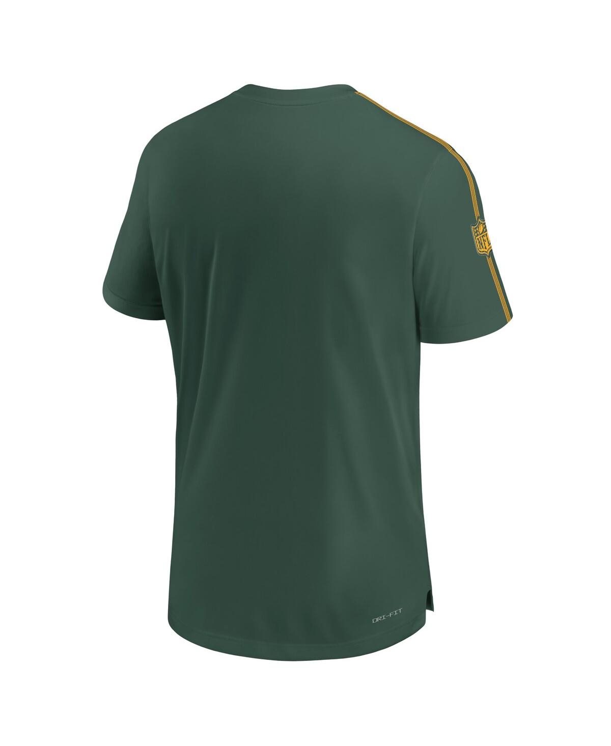 Nike Men'sBay Packers 2024 Sideline Coach Uv Performance T-Shirt - Hunter Green, Gold