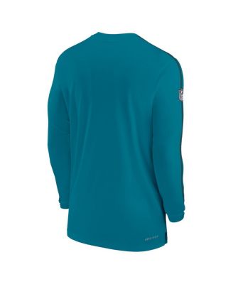 Men's Teal Jacksonville Jaguars Sideline Coach UV Performance Long Sleeve T-Shirt