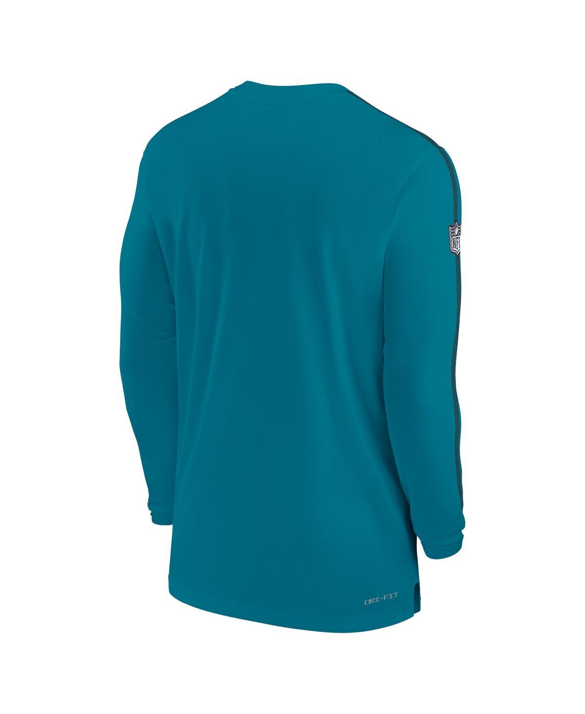 Nike Men'sJacksonville Jaguars Sideline Coach Uv Performance Long Sleeve T-Shirt - Teal, Black