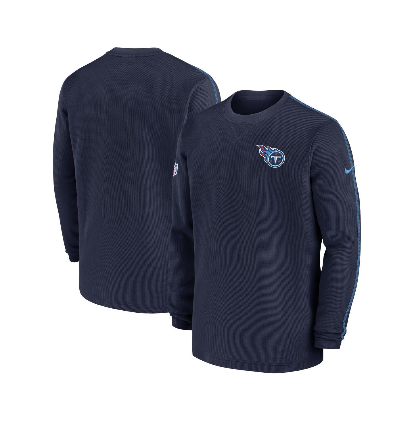 Мужской топ Nike Navy Tennessee Titans 2024 Sideline Coaches Long Sleeve — фото 1