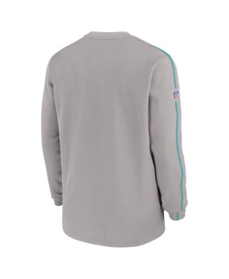 Men's Gray Miami Dolphins 2024 Sideline Coaches Long Sleeve Top