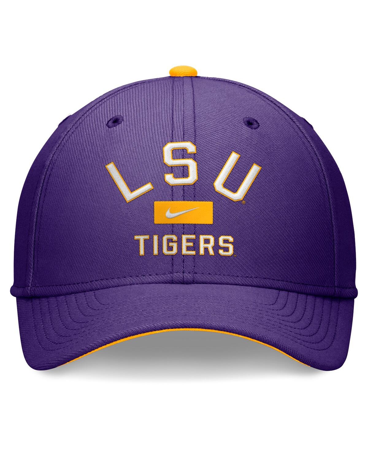 Nike Men's Purple Lsu Tigers Primetime Rise Swoosh Flex Hat In Purple