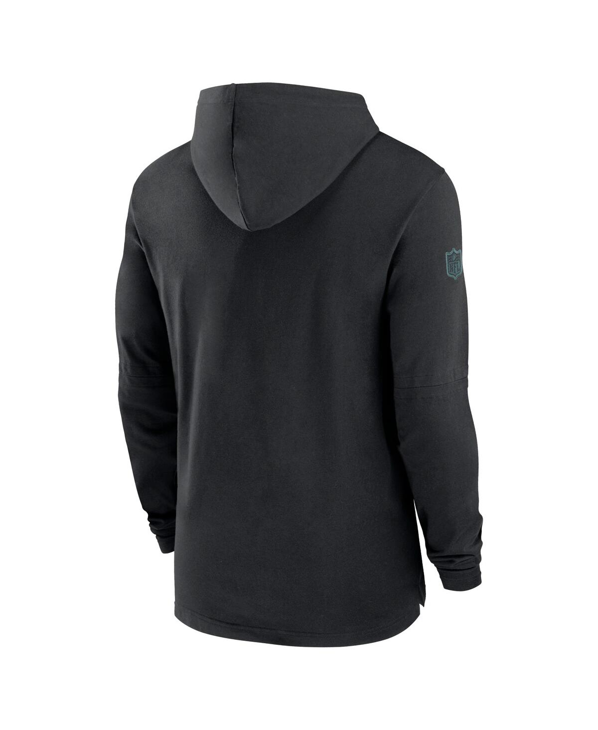 Nike Men'sPhiladelphia Eagles Sideline Hoodie Performance Long Sleeve T-Shirt - Black