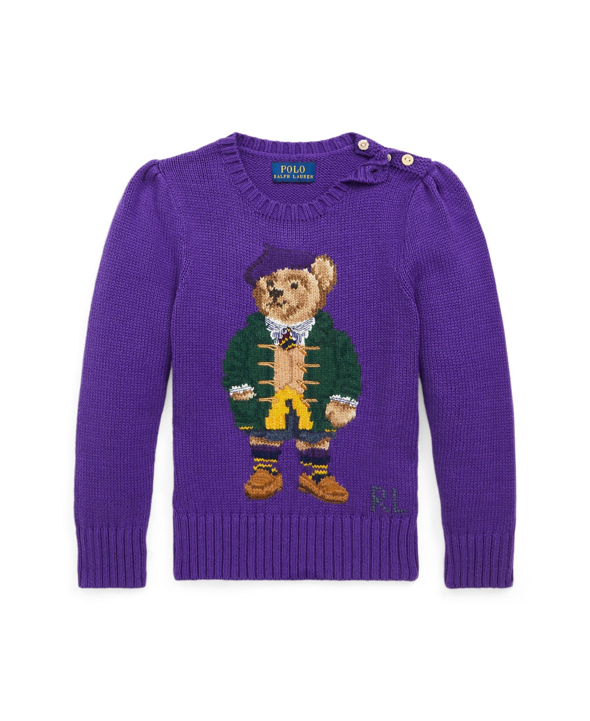 Polo Ralph Lauren Toddler And Little Girls Polo Bear Crewneck Sweater