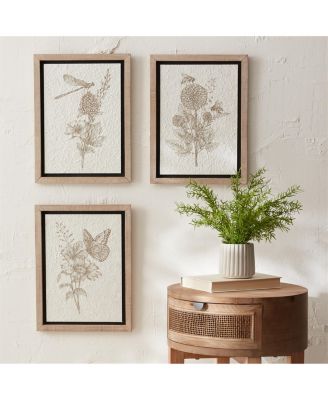 Framed Garden Print for Charming Wall Art and Home Decor (Set of 3)