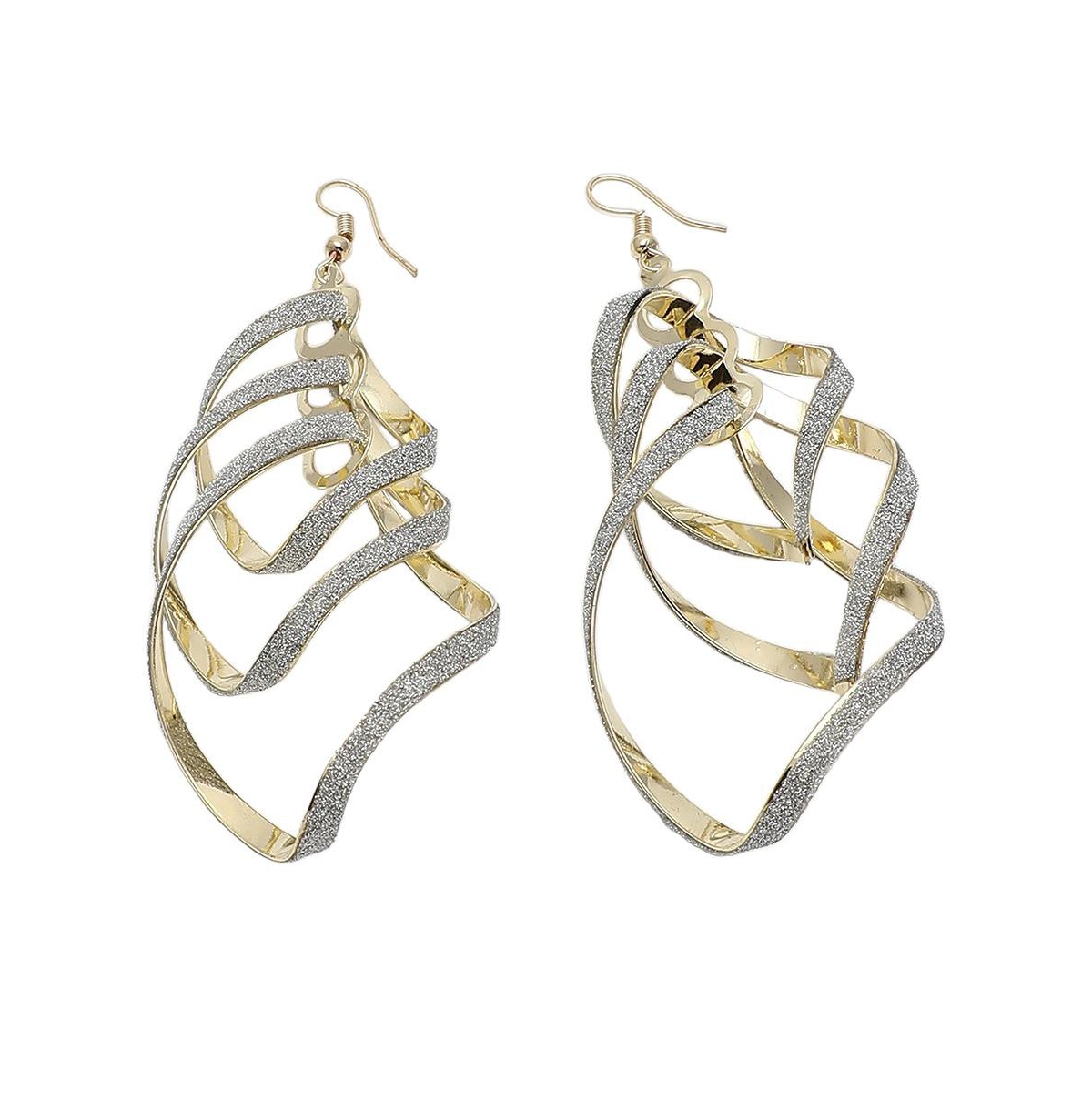 Sohi Women's Interwine Drop Earrings In Silver