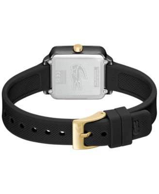 Women's Lacoste 12.12 Flow Black Silicone Strap Watch 26mm