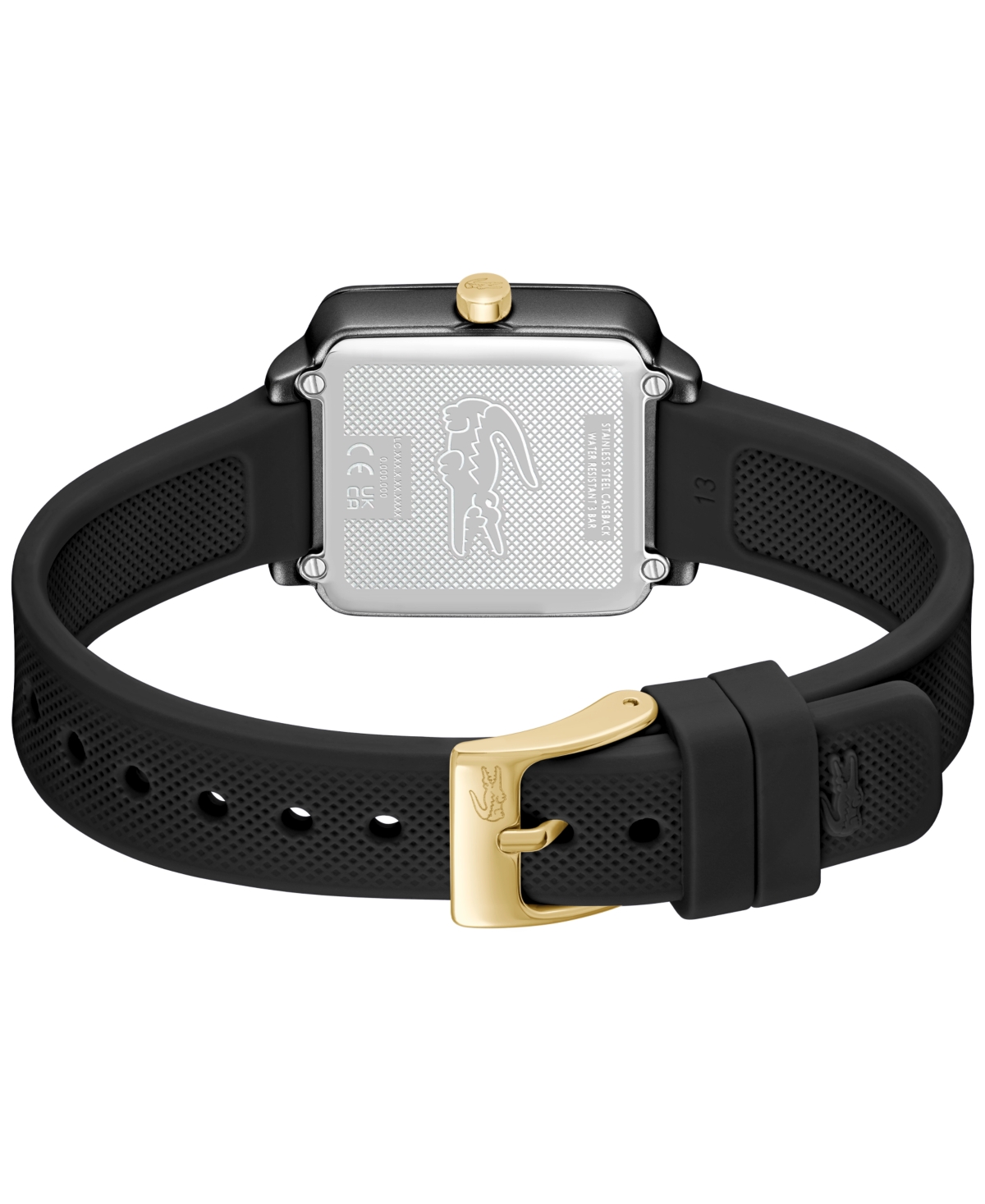 LACOSTE WOMEN'S LACOSTE 12.12 FLOW BLACK SILICONE STRAP WATCH 26MM 