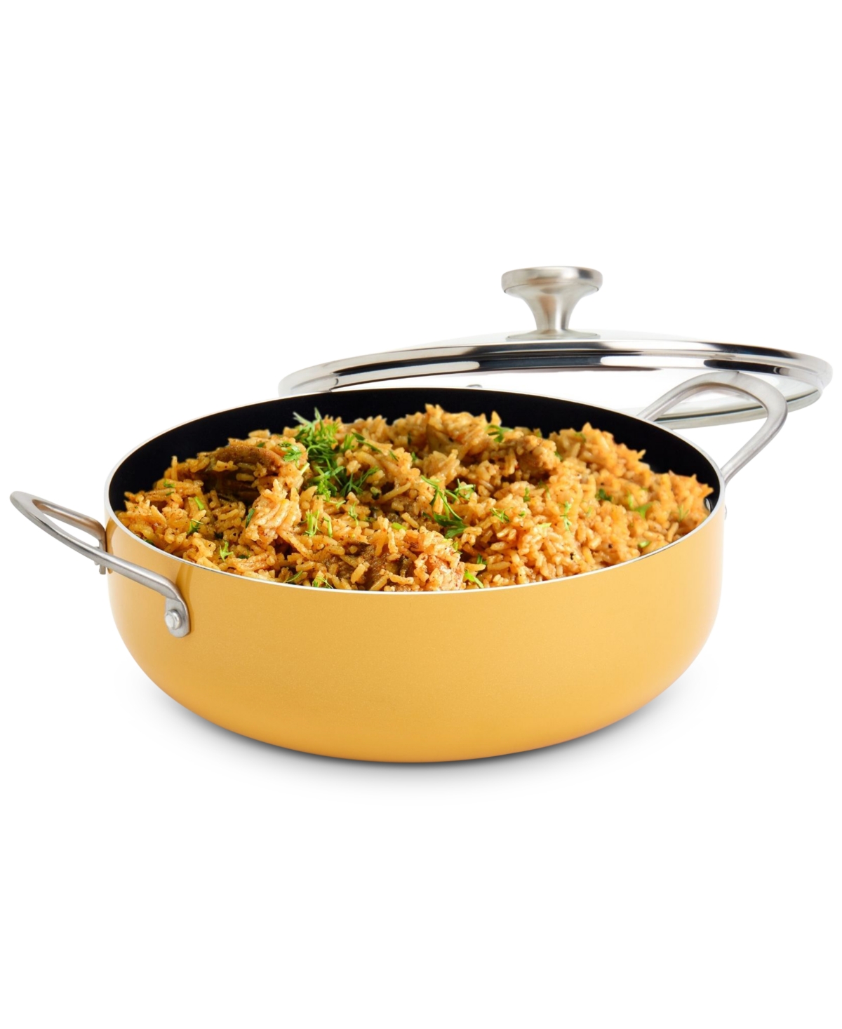 Infuse Aluminum Nonstick 6-qt. Caldero With Lid In Yellow