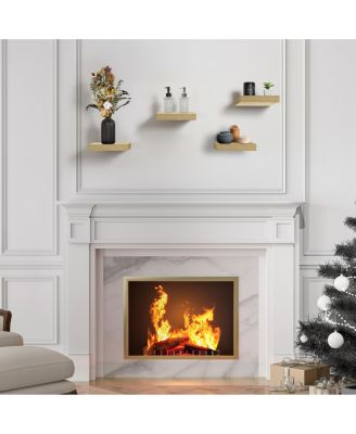  9 Inch 4 Pack Wall Mounted Floating Square Shelves -  for Bedroom, Kitchen, Living Room, Bathroom
