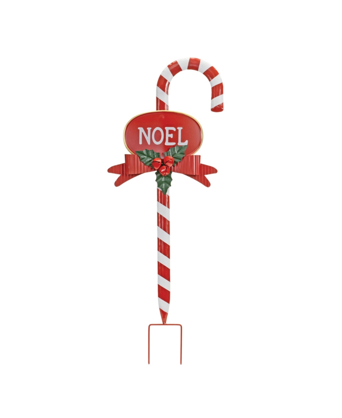 Slickblue Set of 3 Candy Cane Stakes – Festive Garden Decorations for the Holidays - White