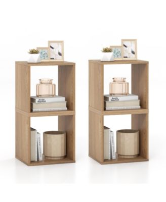 2-Cube Stackable Bookcase Organizer for Living Room and Study