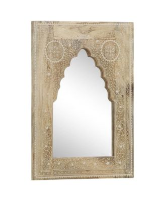 Hand Painted Mirror 15.7"x21.7" Solid Mango Wood