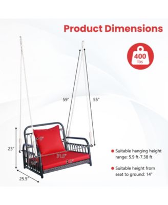 Patio Rattan Porch Swing Hammock Chair with Seat Cushion