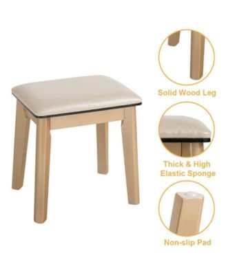 Makeup Vanity Table Set with Touch Screen Dimming Mirror and 3 Color Lighting Modes